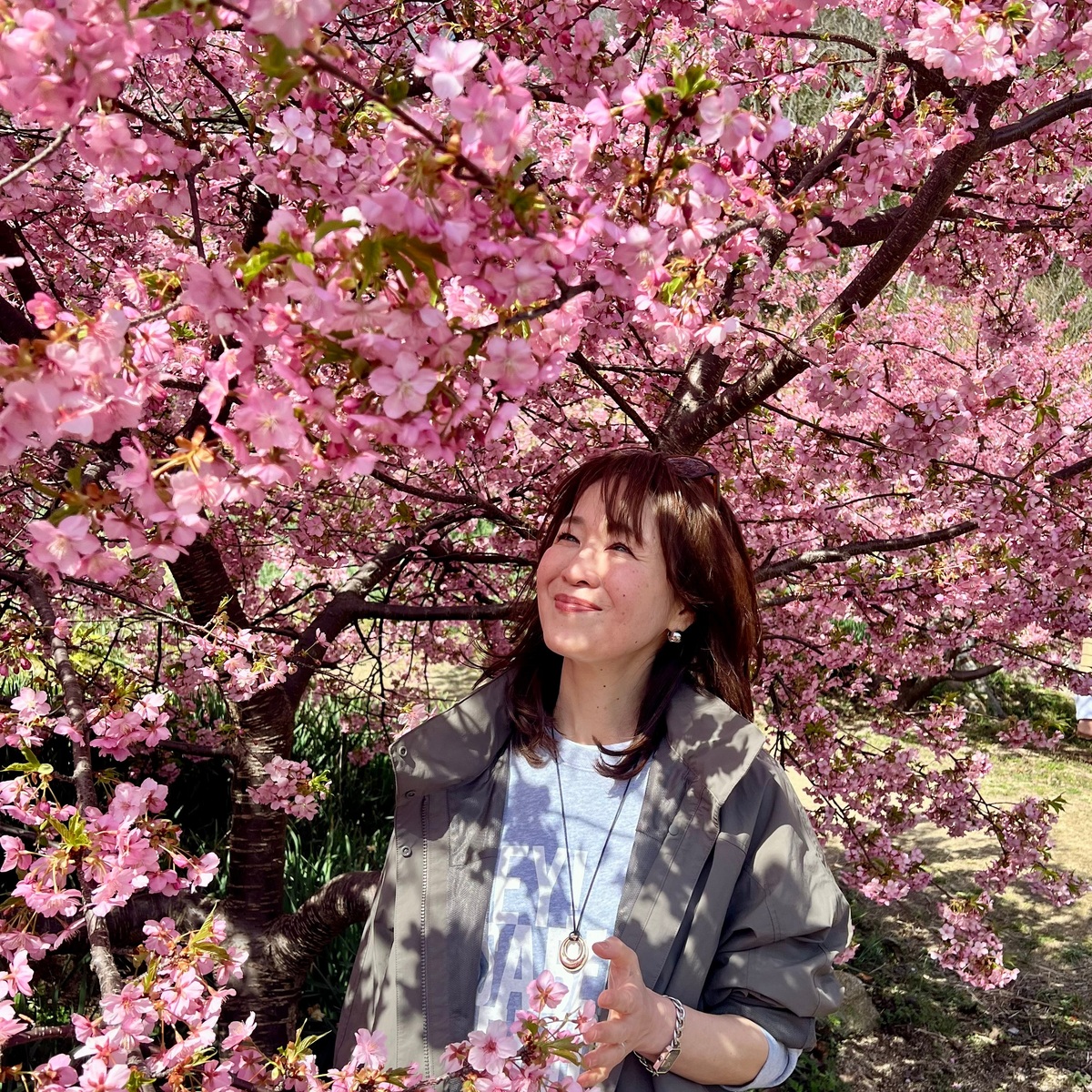 UNIQLOバレルパンツで河津桜、春の大人カジュアルコーデ