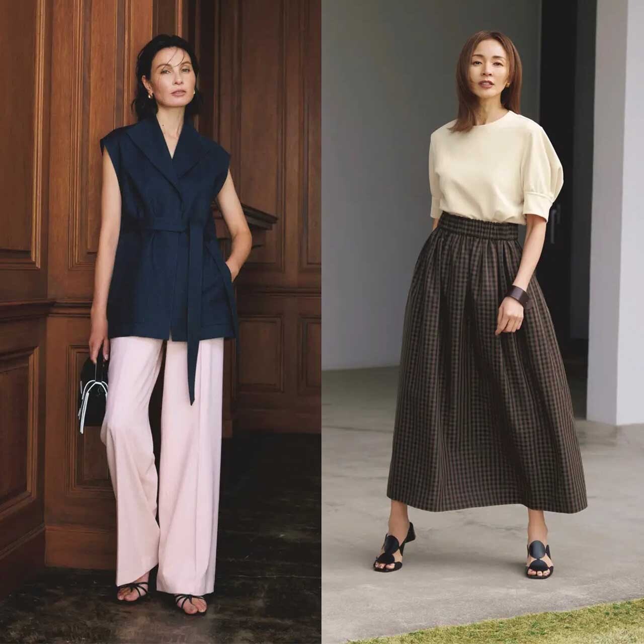 甘やかな淡ピンクパンツを使ったコーデから糖度控えめなギンガム