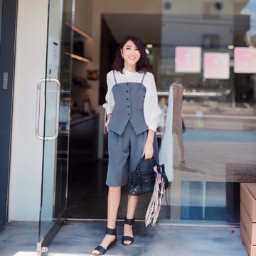 GUのビスチェ×ハーフパンツで贅沢な白桃パフェ!