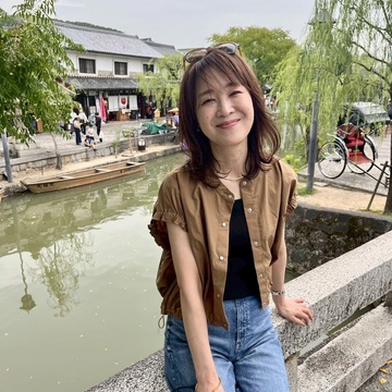 秋色トップスとデニムで倉敷へ