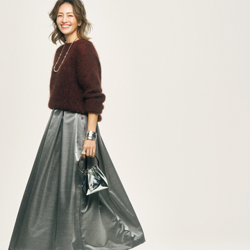 【50代のおしゃれ基本ルール】ブラウン×グレー、定番色もかけあわせと素材感で新鮮に！