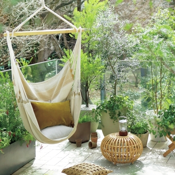 最小限のグリーンでテラスに“小さな庭”を【テラスの作り方、過ごし方】