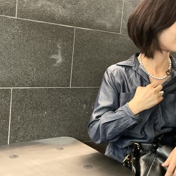 カシュクールワンピースとパールコーデ