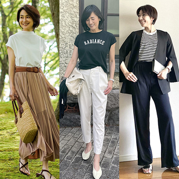 1枚でもインナーでも気軽に着られる！50代夏のおしゃれを楽しむ「Tシャツコーデ」3選