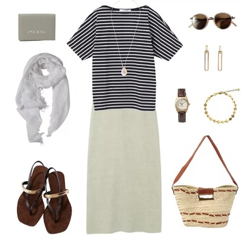 【50代 週末コーデ】夏に映えるスタイリッシュな大人のマリンコーデ＃Jマダムのおしゃれ