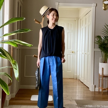 楽ちん、涼やか、ワイドデニム