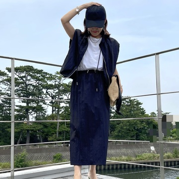 シャカシャカ素材のセットアップ♩着回し色々