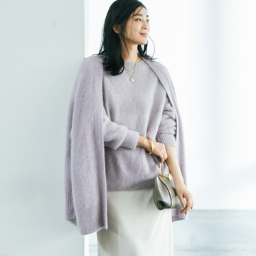 【くすみパステルコーデ】甘さ控えめのくすみラベンダーで洗練された雰囲気に