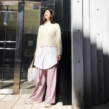  GU桜色パンツでご近所ランチ