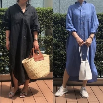 身長150cm台と160cm台のバイヤーが着比べ！TICCA×eclat「ダブルポケットロングシャツ」