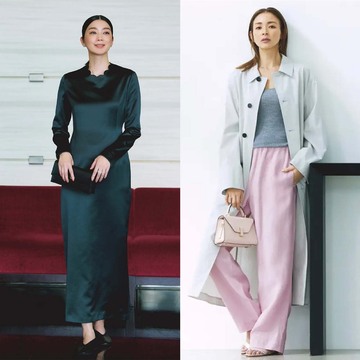 深みのあるグリーンのワンピースからライトグレーのロングコートを使った辛口コーデまで【50代の1週間コーデ】