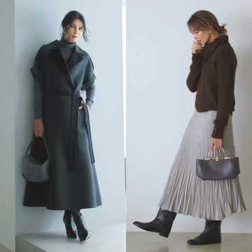 おしゃれ上級者なグレーのワントーンコーデからふわふわモヘヤニット×プリーツスカートコーデまで【50代の1週間コーデ】 