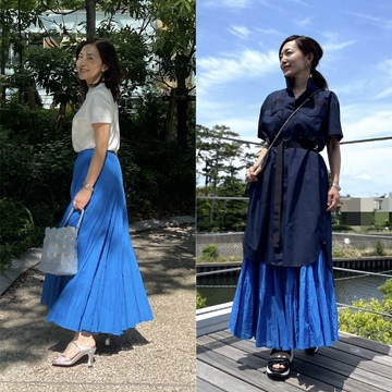 ロイヤルブルーのティアードスカートで夏コーデ💙