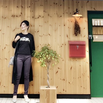 ブラックシャツワンピ