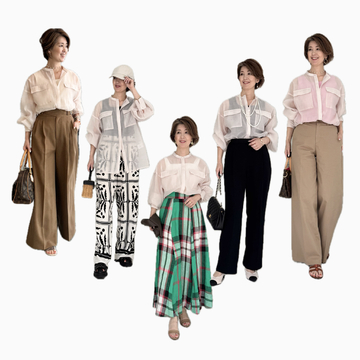 【着回し5days】ピンクベージュのシアーブラウスが主役♡ 大人の万能スタイル術