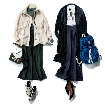 スポーティなブルゾンやリュックと合わせて抜け感カジュアルに【ナロースカートの着こなし新ルール】