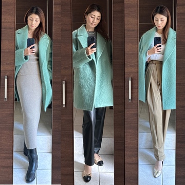 この冬のコーデは、BIGI「MOGA」のモヘアシャギーコートをアクセントに♡