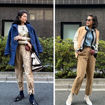 ZARAのベージュパンツでハンサムコーデ