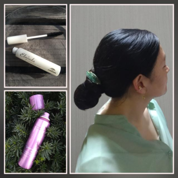 簡単お団子ヘアを、天然石のヘアクリップやヘアゴムで楽しむ♪