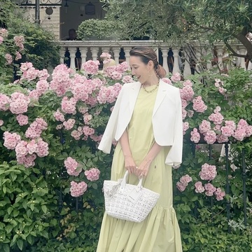 初夏コーデ☆パステルライムのワンピースで華組BDランチ 開運コーデ15