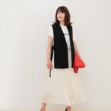 ZARAのジレに合わせてパンツ＆スカートでコーディネート