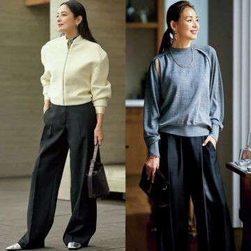定番「黒パンツ」は“選び方”で差がつく！50代の黒パンツスタイル17選