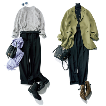 信頼ブランドのパンツがアップデート！ 「カオス」＆「マーガレット・ハウエル」の黒パンツ【この秋、優美な黒パンツ】