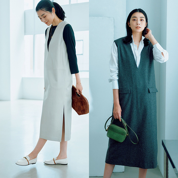 色や素材を変えて楽しむ！秋冬まで使えるシックなジャンパースカート2選