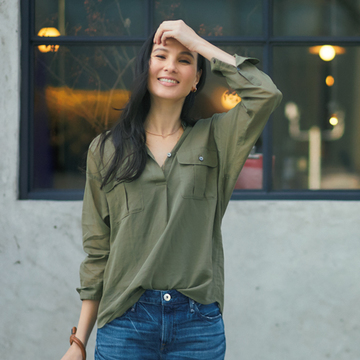 スタイリスト望月律子さんが伝授！「カーキ」ですっきりきれい見えスタイル3