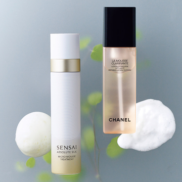 シャネルとカネボウのテクスチャー・ハイエンドな泡状化粧水2選