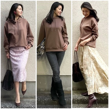 「部屋着っぽい」を解決！ お出かけにもOKなパーカーコーデ