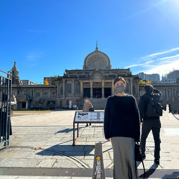 ツヤ感スカートで築地散策♪