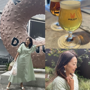 大人の休日in代官山◇アイスグリーンのワンピースを着て、昼飲みビールと大人気ドーナツ。