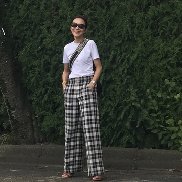 チェックパンツでいつものＴシャツコーデを脱マンネリ化！