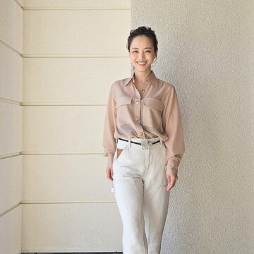 【春コーデ】透け感シアーシャツを着回し　春の軽やかコーデ