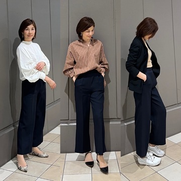 エクラプレミアム通販「E by eclat」優秀ツイルワイドパンツ