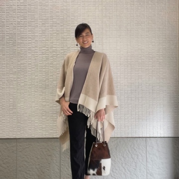 大判ストールで楽ちんコーデ