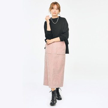 ヒットアイテムは季節を超えて。新素材で登場！「E by éclat」コーデュロイIラインスカート