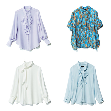 リモートワークで活躍する、画面映えブラウス4選