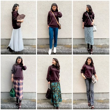 手抜きに見せない！大人のきれいめスウェットシャツコーディネート♪