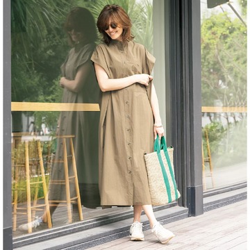 きれいめカジュアル派に最適！「SACRA」バンドカラーワンピース、「ADAWAS」異素材プルオーバー