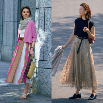 【体型をカバーするフレアスカートコーデ4選】ぽっこりおなかも簡単にスタイルアップ