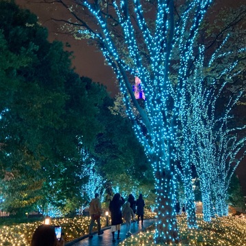 新宿駅新南口から続くサザンテラスのカラフルイルミネーション