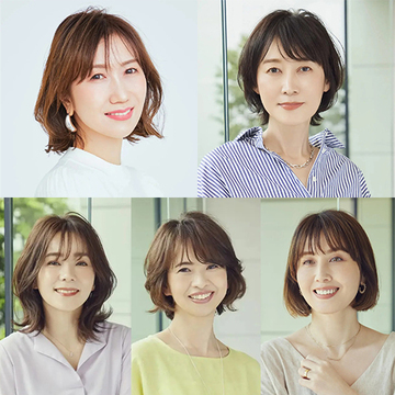 トレンド感たっぷりの透け感のある「前髪」は春の装いにぴったり！【50代髪型人気ランキングTOP10】