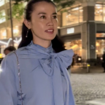 ZARAのボウタイブラウス@丸の内ディナーへ