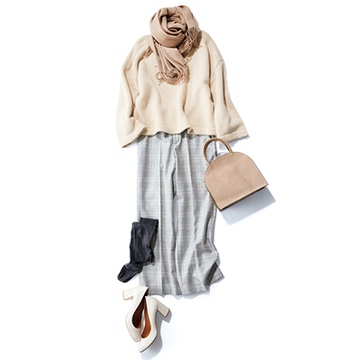 【Day14】コートいらずの暖かい日は、パンツ＋タイツで軽やかに【冬の洗練パンツ30days】