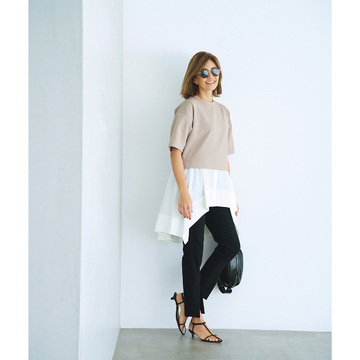 グレージュトップスでワンツーコーデを秋っぽくシフト！気温31℃｜9/17(日)【50代の毎日コーデ】