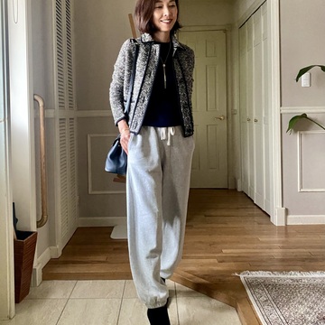 ツイードジャケットコーデ