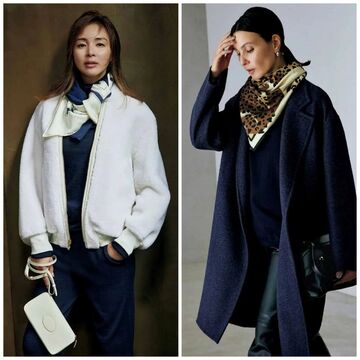 スカーフひとつで上品見え！アウターにもトップスにも映える「40代・50代の冬コーデ」