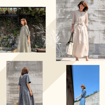 初夏の日差しに映える　天然素材のワンピースコーディネート‼